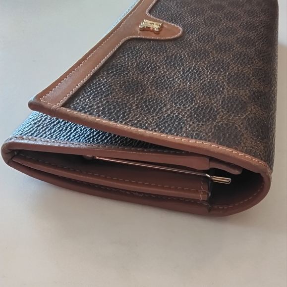 Celine Macadam Long Wallet Leather & Canvas Kisslock Section - Picture 4 of 17